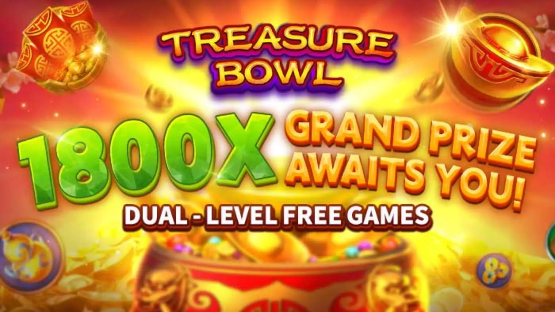 Multiplicadores Treasure Bowl 22aj - 7777x Máximo com Tigela Dourada